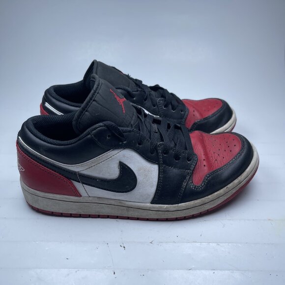 Nike Air Jordan 1 Low White/Black-Varsity Red-White 553558-161 Size 8 - Picture 2 of 16